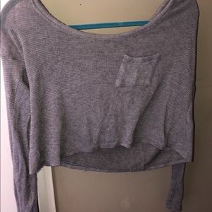 Grey long sleeve see through